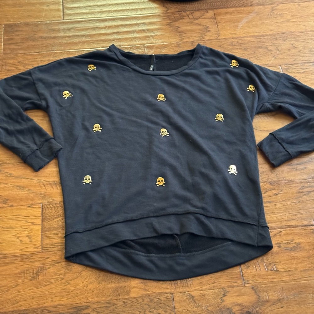 Love Culture da lack Sweatshirt Gold Skull
